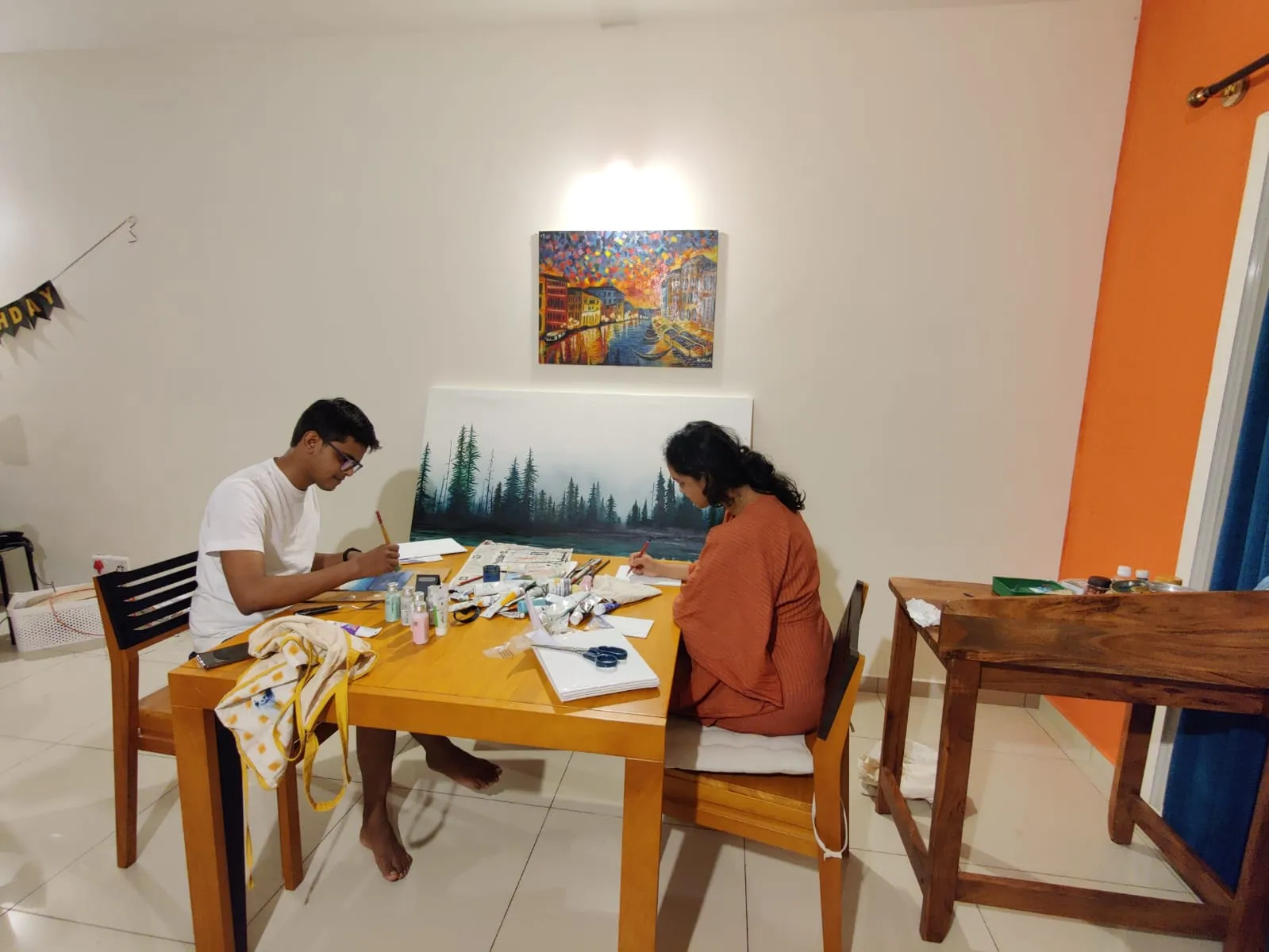 Coastal Painting Workshop: session at table 1