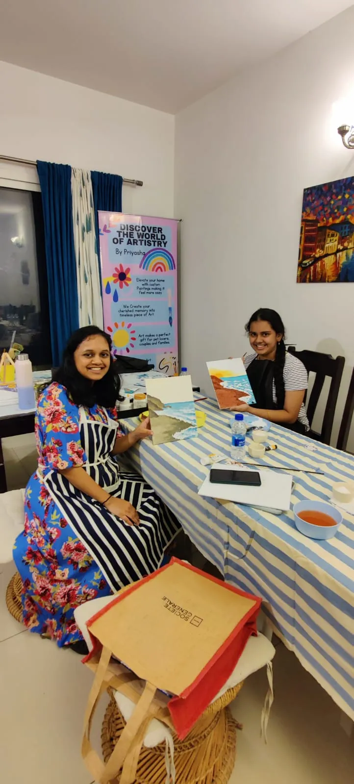 Coastal Painting Workshop: session at table 2