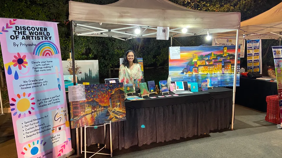 Sobha Art Booth 2023: artist at booth display 3
