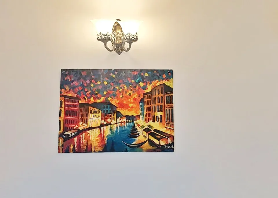 Venice Canal artwork displayed in a room